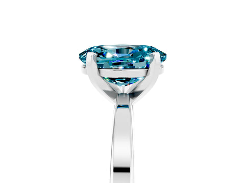 White gold Oval Cut Blue Topaz Solitaire Engagement Ring with Classic Band and Four-Prong Setting_49
