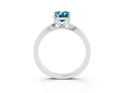 White gold Oval Cut Blue Topaz Solitaire Engagement Ring with Classic Band and Four-Prong Setting_60