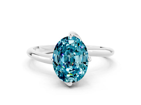 White gold Oval Cut Blue Topaz Solitaire Engagement Ring with Four-Prong Setting and Classic Band_12