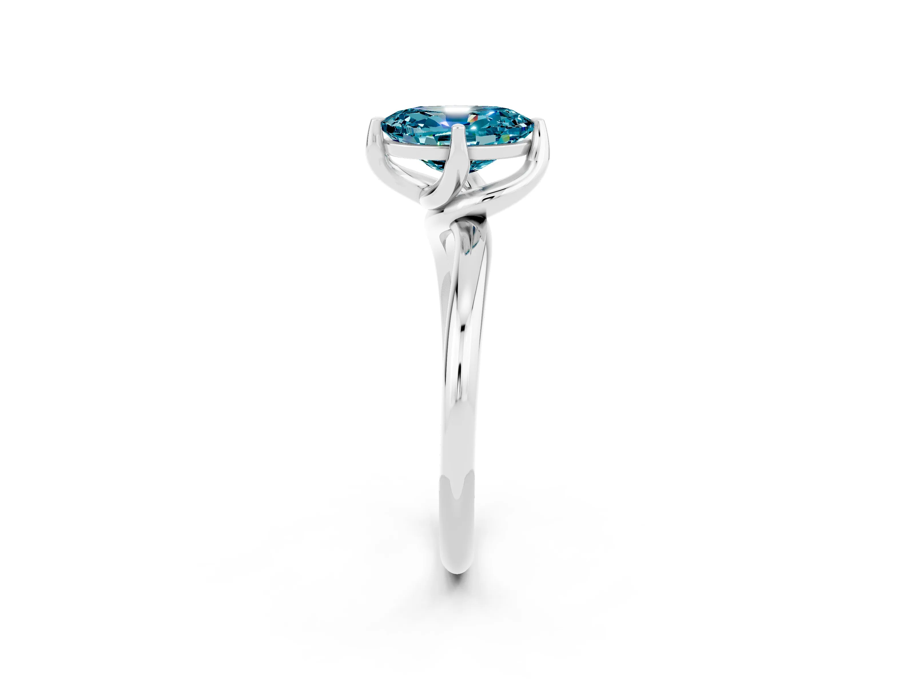 White gold Oval Cut Blue Topaz Solitaire Engagement Ring with Four-Prong Setting and Classic Band_14