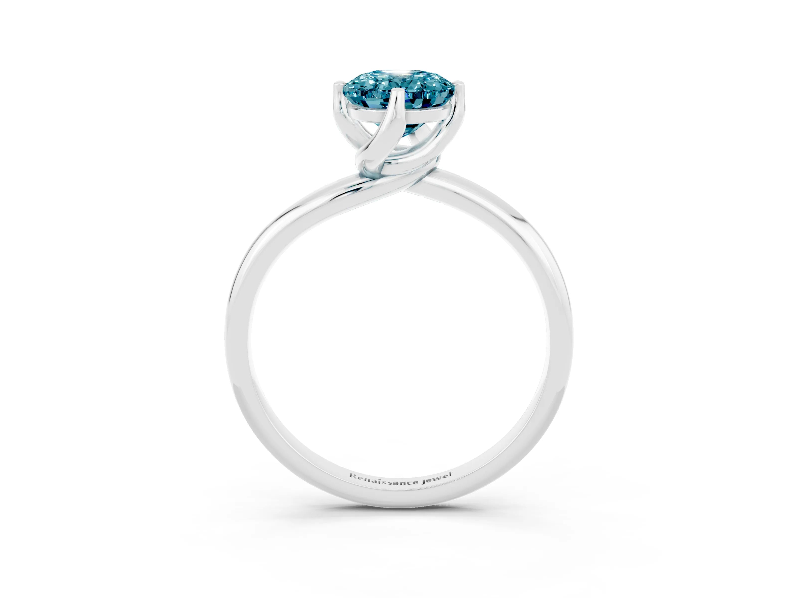 White gold Oval Cut Blue Topaz Solitaire Engagement Ring with Four-Prong Setting and Classic Band_15
