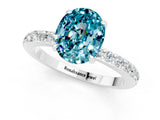 White gold Oval Cut Blue Topaz Solitaire Engagement Ring with Pavé Band and Four-Prong Setting_13