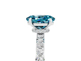 White gold Oval Cut Blue Topaz Solitaire Engagement Ring with Pavé Band and Four-Prong Setting_17