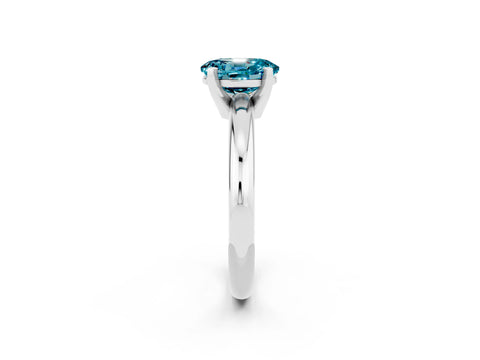 White gold Oval Cut Blue Topaz Solitaire Engagement Ring with Round Band and Four-Prong Setting_2