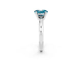 White gold Oval Cut Blue Topaz Solitaire Engagement Ring with Round Band and Four-Prong Setting_2