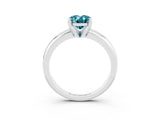 White gold Oval Cut Blue Topaz Solitaire Engagement Ring with Round Band and Four-Prong Setting_3