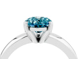 White gold Oval Cut Blue Topaz Solitaire Engagement Ring with Round Band and Four-Prong Setting_4