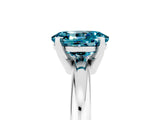 White gold Oval Cut Blue Topaz Solitaire Engagement Ring with Round Band and Four-Prong Setting_5
