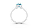 White gold Oval Cut Blue Topaz Solitaire Ring with Flower Prong Setting and Classic Band_27