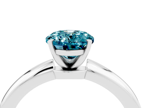 White gold Oval Cut Blue Topaz Solitaire Ring with Six-Prong Setting and Classic Band_4