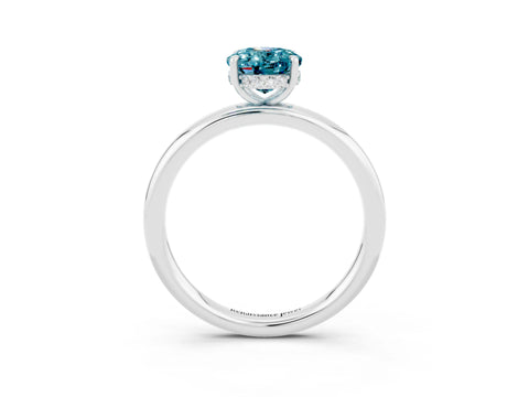 White gold Oval Cut Blue Topaz Solitaire Ring with Thin Band and Four-Prong Setting_15