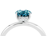 White gold Oval Cut Blue Topaz Solitaire Ring with Thin Band and Four-Prong Setting_16