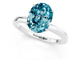 White gold Oval Cut Blue Topaz Solitaire Ring with Thin Band and Prong Setting_13