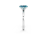 White gold Oval Cut Blue Topaz Solitaire Ring with Thin Band and Prong Setting_14