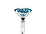 White gold Oval Cut Blue Topaz Solitaire Ring with Thin Band and Prong Setting_17