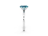 White gold Oval Cut Blue Topaz Solitaire Ring with Thin Band and Prong Setting_38