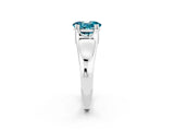 White gold Oval Cut Blue Topaz Solitaire Ring with Wide Band and Prong Setting_2