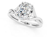 White gold Oval Cut Blue Topaz   Solitaire Twist Band Prong Setting Ring_13