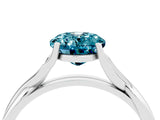 White gold Oval Cut Blue Topaz Solitaire Twist Band Prong Setting Ring_70
