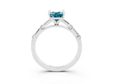 White gold Oval Cut Blue Topaz Solitaire with Side Baguettes and Channel Set Band_3