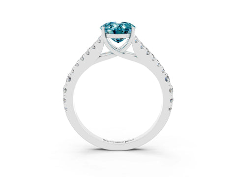 White gold Oval Cut Blue Topaz Split Shank Pavé Engagement Ring with Four-Prong Setting_15
