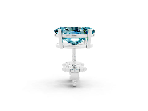 White gold Oval Cut Blue Topaz Stud Earrings_32