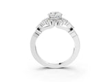 White gold Oval Cut Brilliant Milgrain Pave Heart Band Solitaire Ring_155