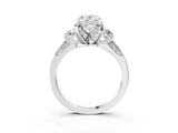 White gold Oval Cut Brilliant Three-Stone Diamond Ring with Pavé Band and Four-Prong Setting_10