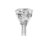 White gold Oval Cut Brilliant Three-Stone Diamond Ring with Pavé Band and Four-Prong Setting_12