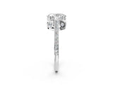 White gold Oval Cut Cathedral Pave Diamond Engagement Ring with Six-Prong Setting_34
