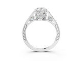 White gold Oval Cut Cathedral Pave Diamond Engagement Ring with Six-Prong Setting_35
