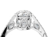 White gold Oval Cut Cathedral Pave Diamond Engagement Ring with Six-Prong Setting_36