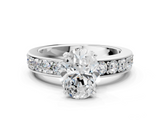 White gold Oval Cut Channel Set Diamond Engagement Ring with Four-Prong Setting_297