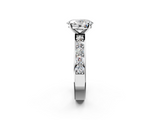 White gold Oval Cut Channel Set Diamond Engagement Ring with Four-Prong Setting_299