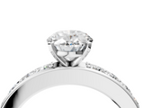 White gold Oval Cut Channel Set Diamond Engagement Ring with Four-Prong Setting_301