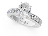 White gold Oval Cut Channel Set Diamond Engagement Ring with Four-Prong Setting_307