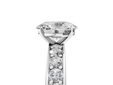 White gold Oval Cut Channel Set Diamond Engagement Ring with Four-Prong Setting_311