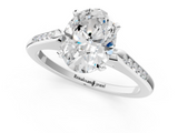 White gold Oval Cut Channel Set Solitaire Engagement Ring with Four-Prong Setting_230