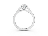 White gold Oval Cut Channel Set Solitaire Engagement Ring with Four-Prong Setting_232