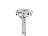 White gold Oval Cut Channel Set Solitaire Engagement Ring with Four-Prong Setting_243