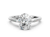 White gold Oval Cut Channel Set Solitaire Engagement Ring with Four-Prong Setting_243