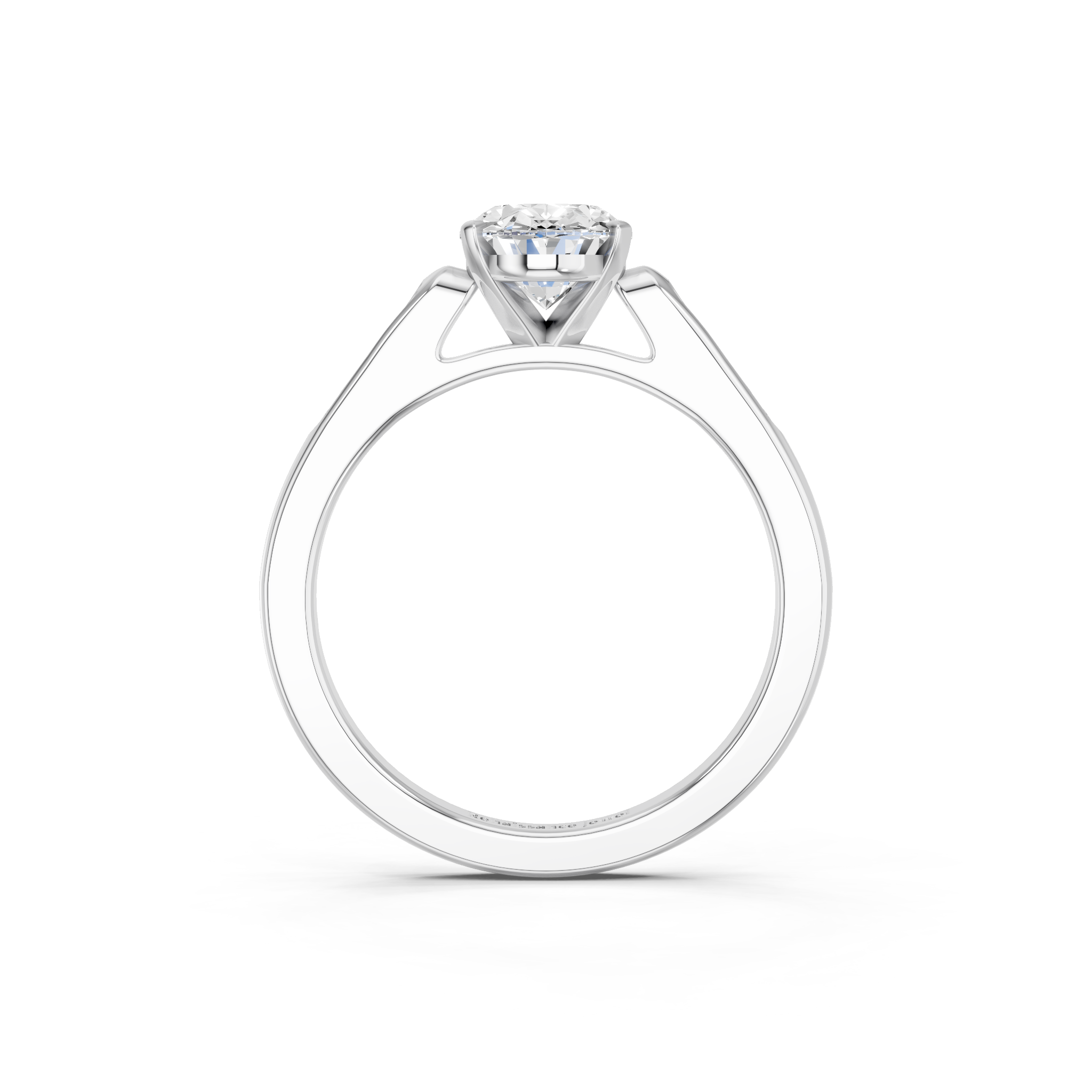 White gold Oval Cut Channel Set Solitaire Engagement Ring with Four-Prong Setting_90