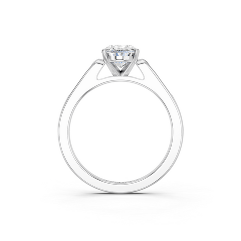 White gold Oval Cut Channel Set Solitaire Engagement Ring with Four-Prong Setting_90