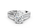 White gold Oval Cut Channel Set Solitaire Engagement Ring with Prong Setting_58