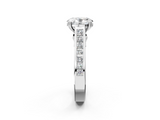 White gold Oval Cut Channel Set Solitaire Engagement Ring with Prong Setting_60