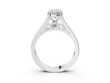 White gold Oval Cut Channel Set Solitaire Engagement Ring with Prong Setting_61