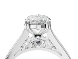 White gold Oval Cut Channel Set Solitaire Engagement Ring with Prong Setting_62