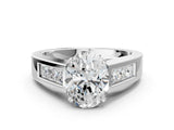 White gold Oval Cut Channel Set Solitaire Ring with Four-Prong Setting_6