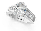 White gold Oval Cut Channel Set Solitaire Ring with Four-Prong Setting_7