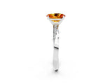 White gold Oval Cut Citrine Engagement Ring with Side Stone Accents and Four-Prong Setting_29